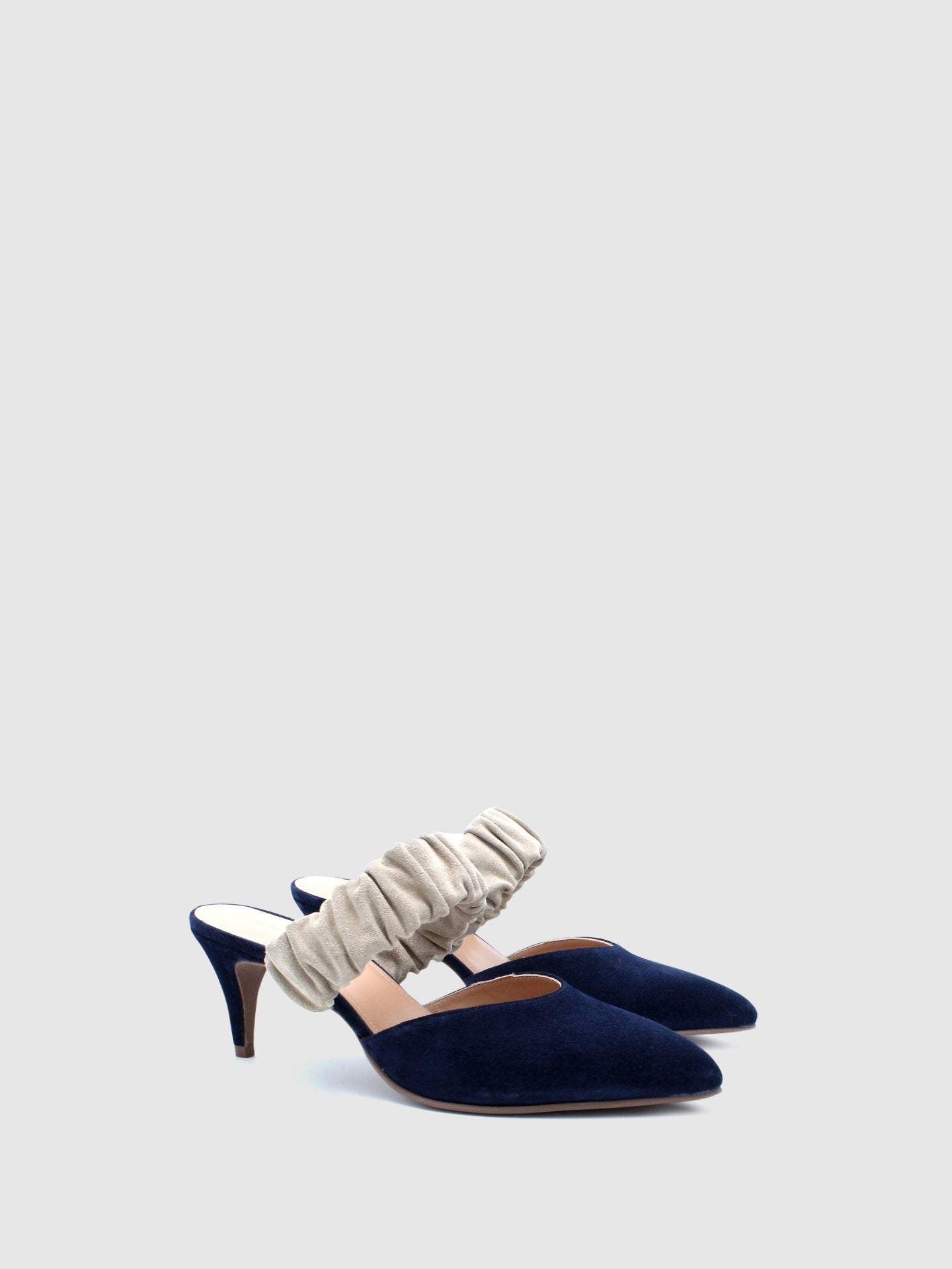 JJ Heitor Mules com Elástico G01L2 Suede Blue